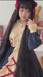 Long Black Water Wave Wig with Bangs 44” Heat Resistant Synthetic Hair, Perfect for Parties Costumes Halloween wig
